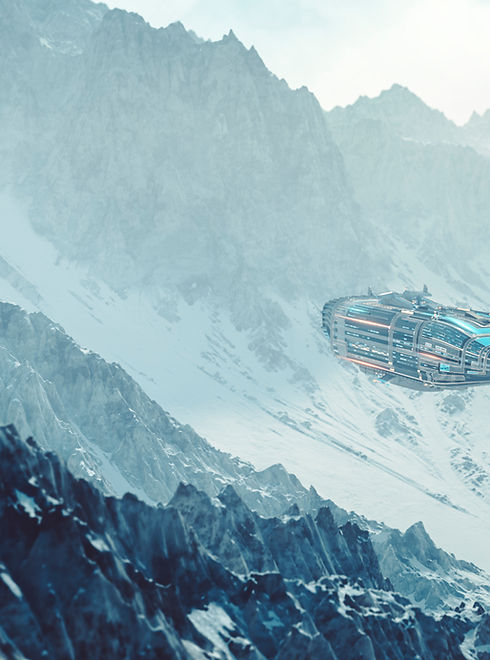 Spaceship on Alien Planet