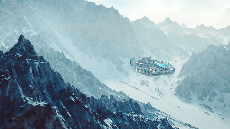 Spaceship on Alien Planet