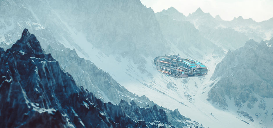 Spaceship on Alien Planet