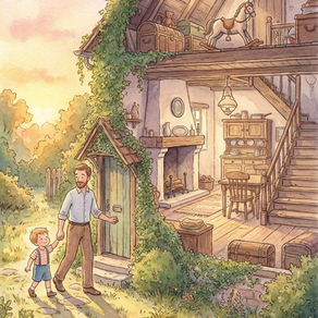 Noah und sein Papa besuchen das alte Haus in dem er aufgewachsen ist voller Erinnerungen