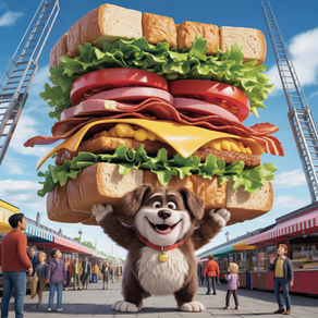 Gustav Wuff trägt das grösste Sandwich der Welt auf seinem Rücken
