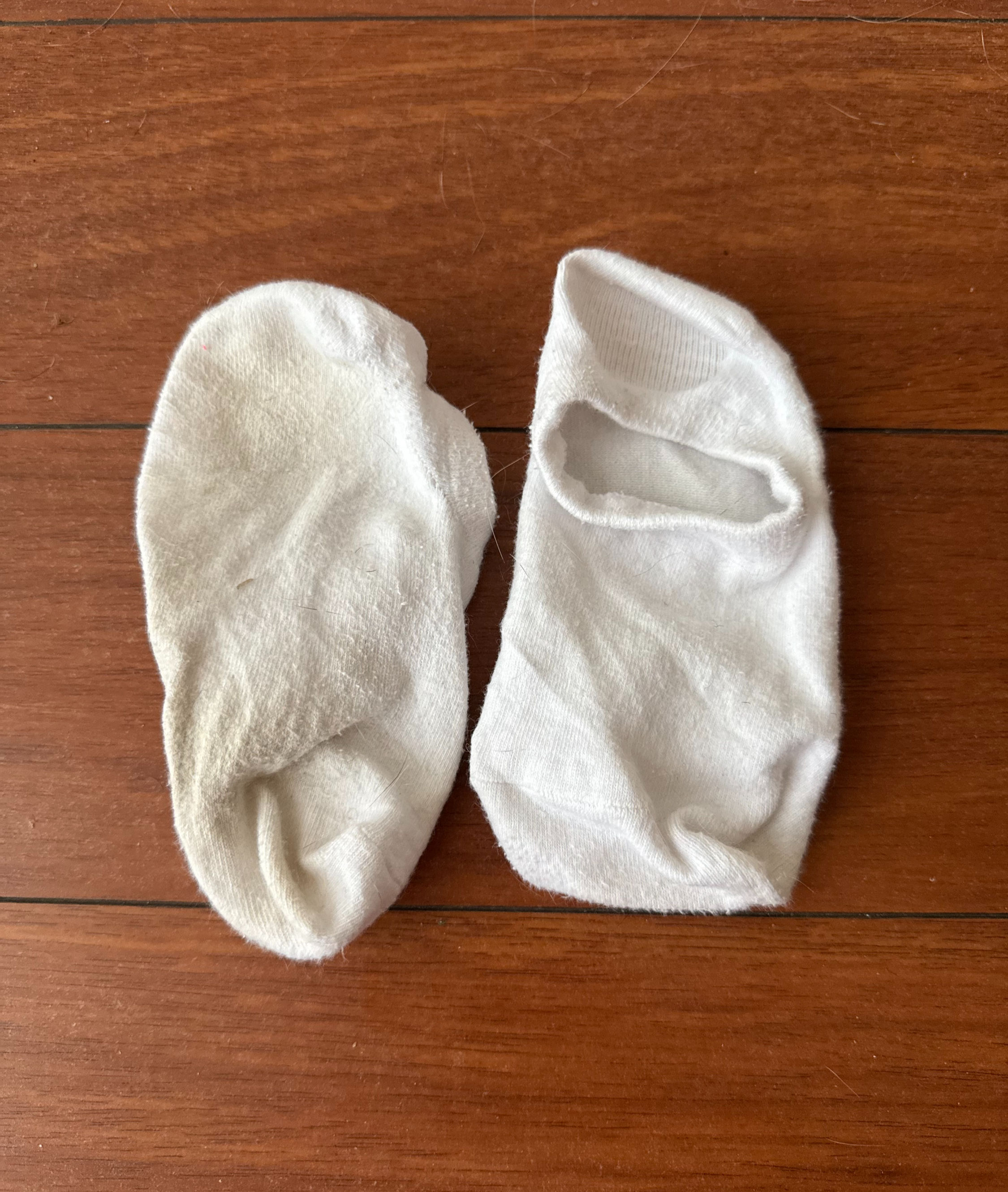 Worn White Ped Socks