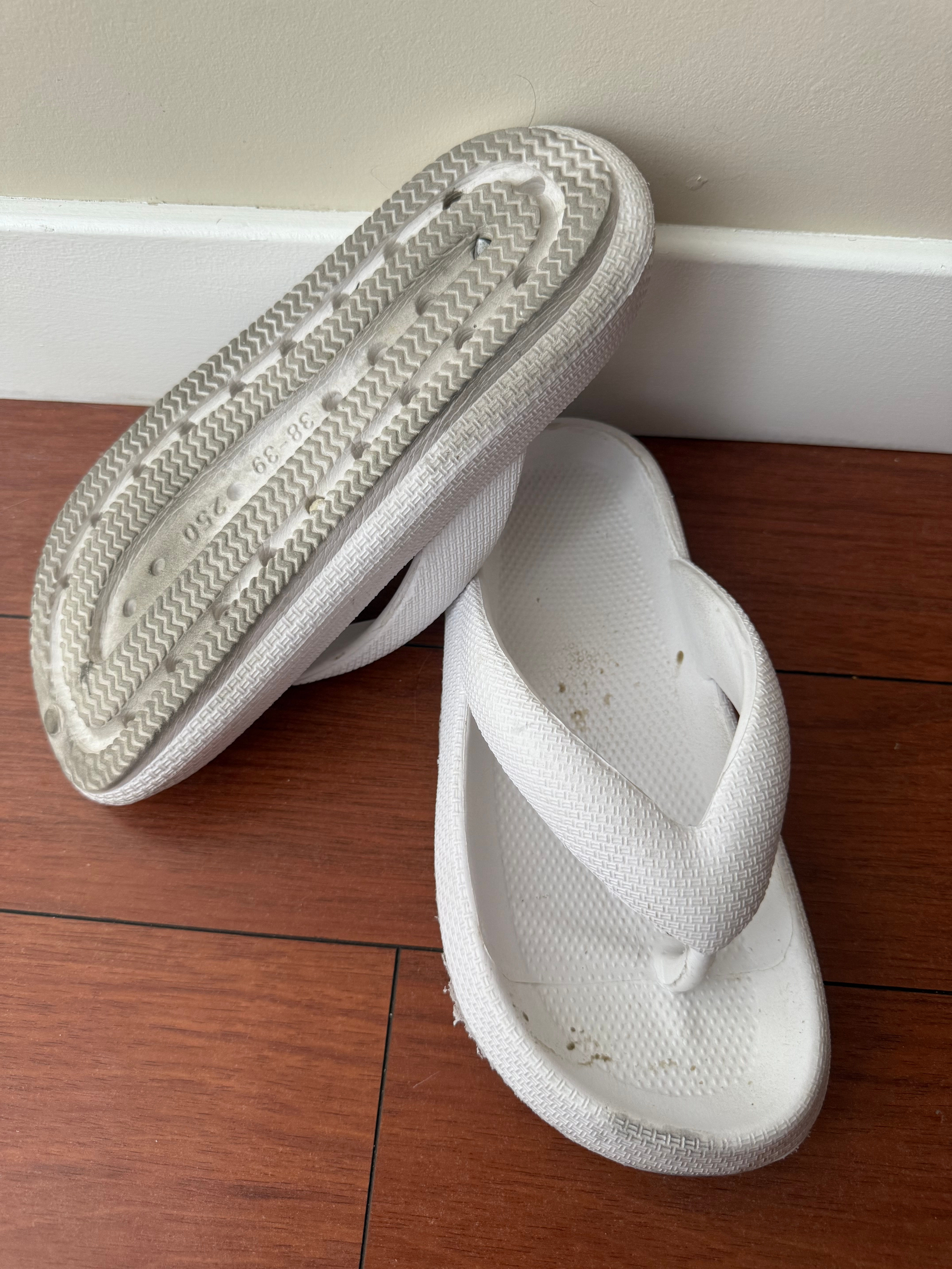 Dirt-Caked Flip Flops