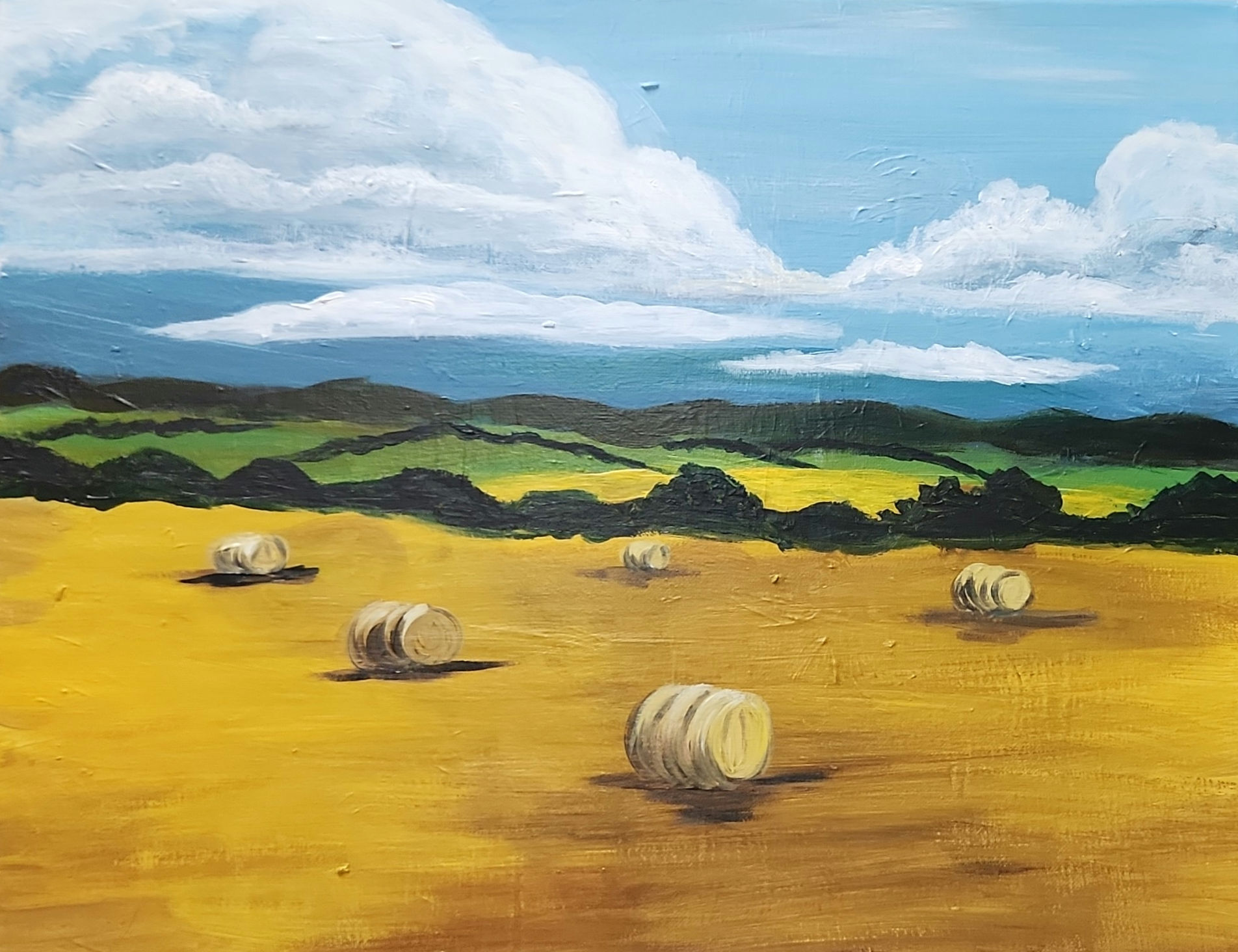 Paint night at Palouse Caboose "Stormy Harvest"