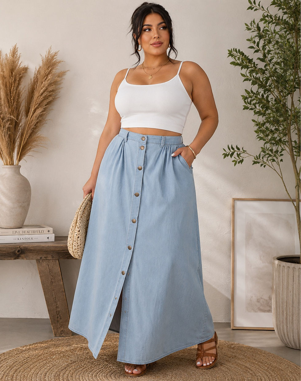 Thumbnail: Denim Maxi Skirt 