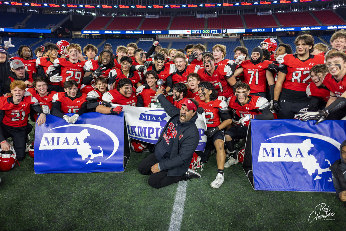 Milton football winning a championship game.