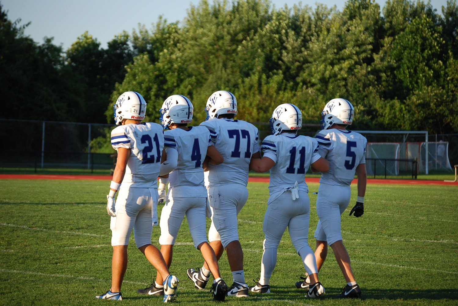 Great Valley football at the beginning of a game.