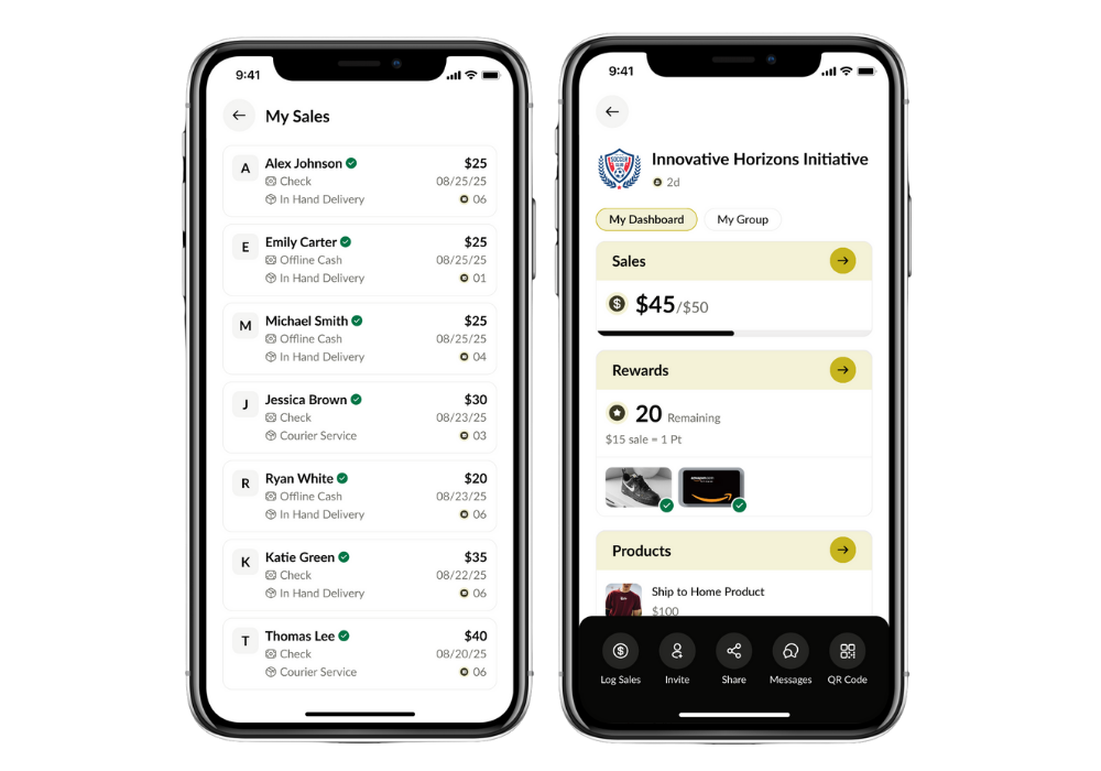 Tracking features on the Gold Athletics app (GA app).