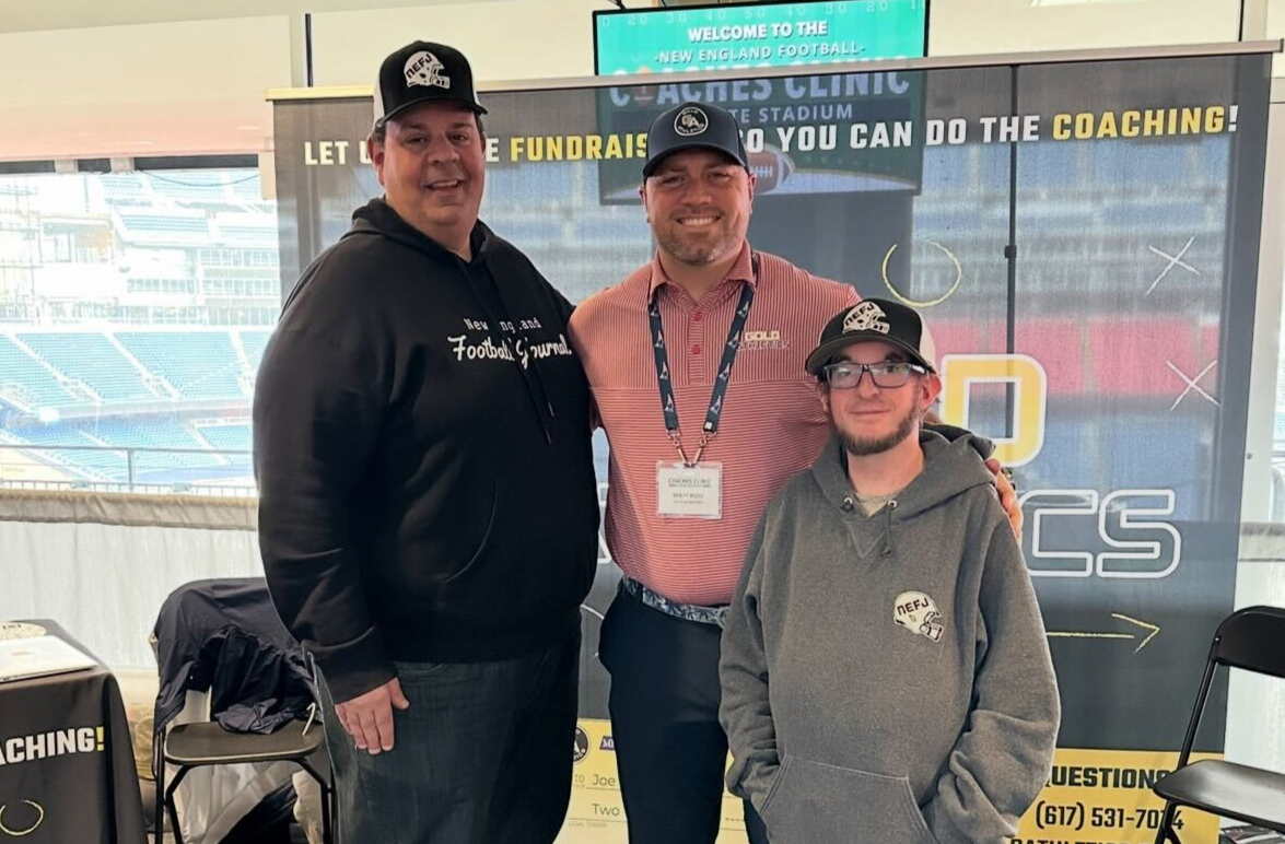 Matt Ross with John Sarianides and the New England Football Journal team