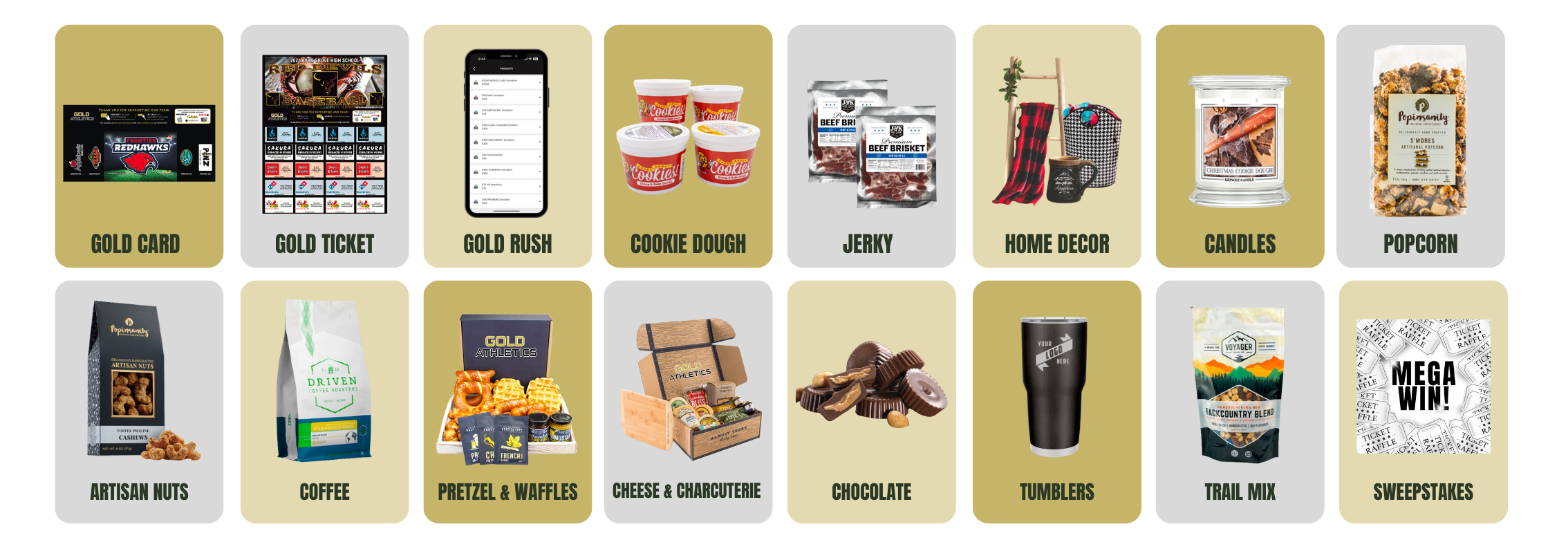 over fifteen fundraiser options offered by Gold Athletics 