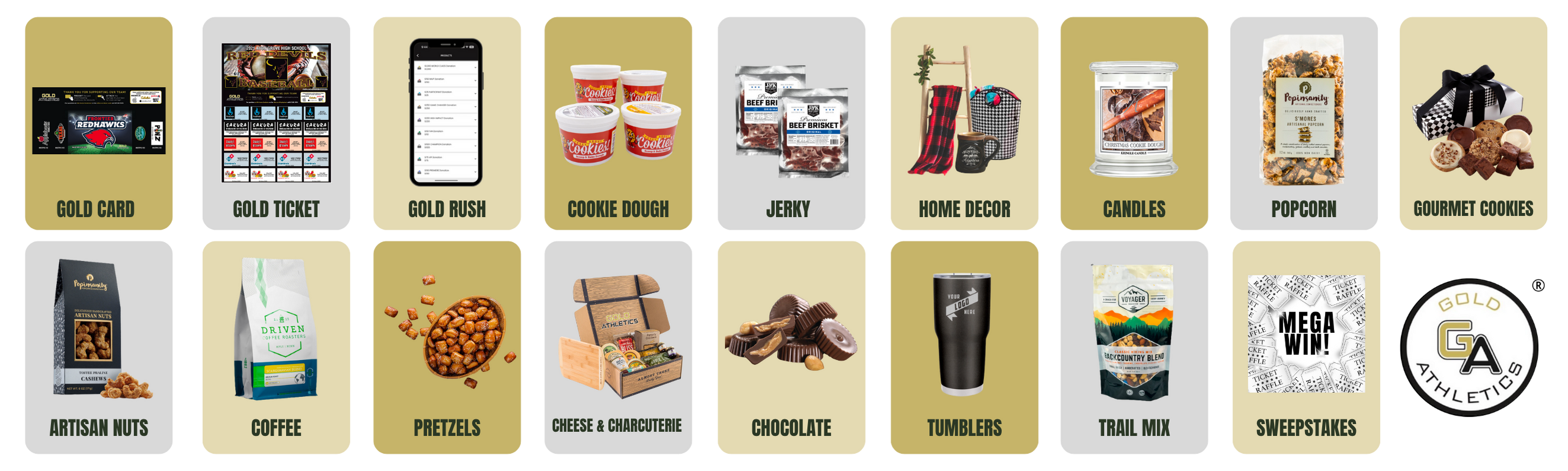 Gold Athletics 15+ different fundraiser options.