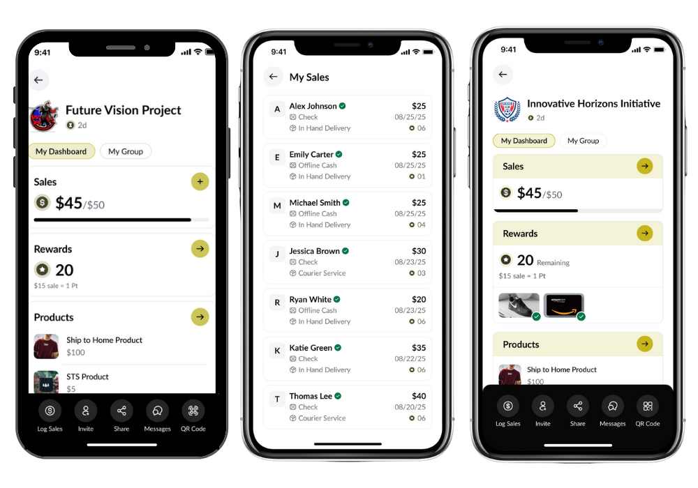 The Gold Athletics app has dozens of usefully features to make every fundraiser successful.