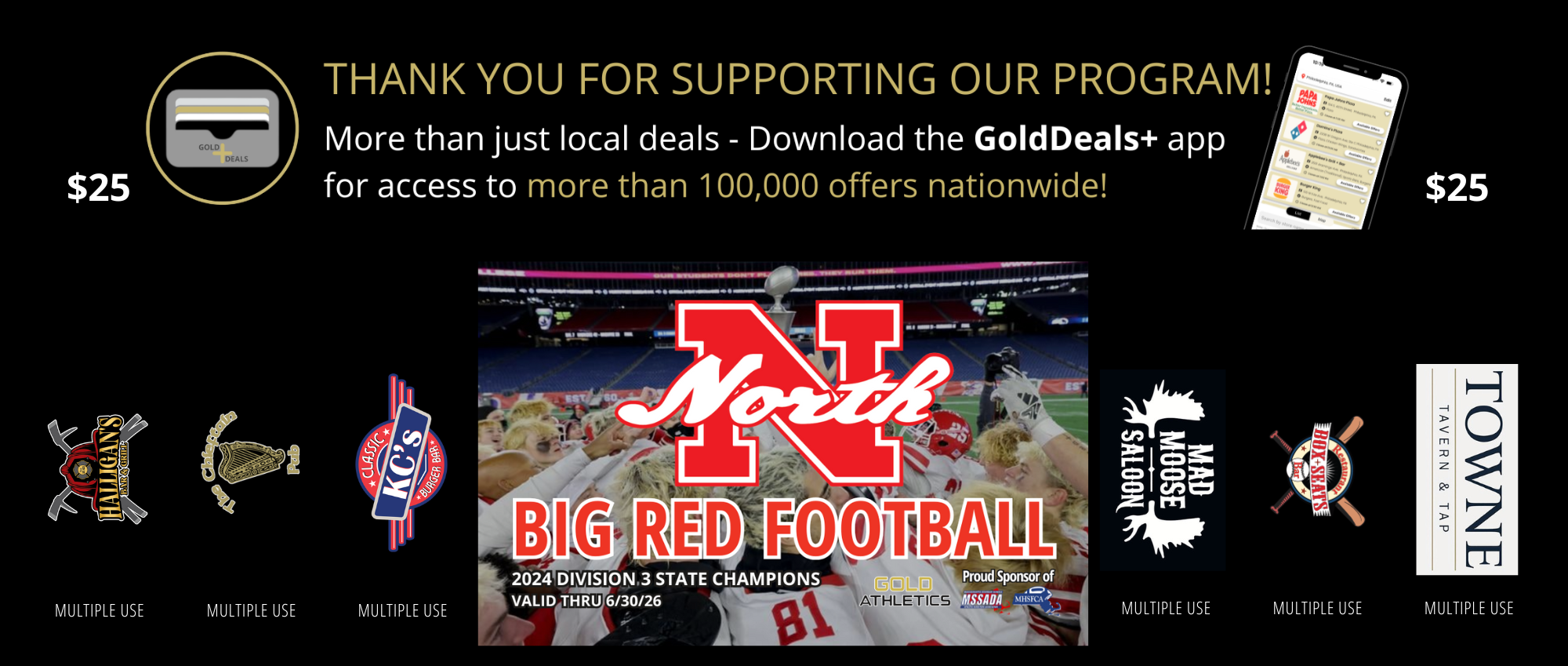 The North Attleboro Football Gold Card 2025