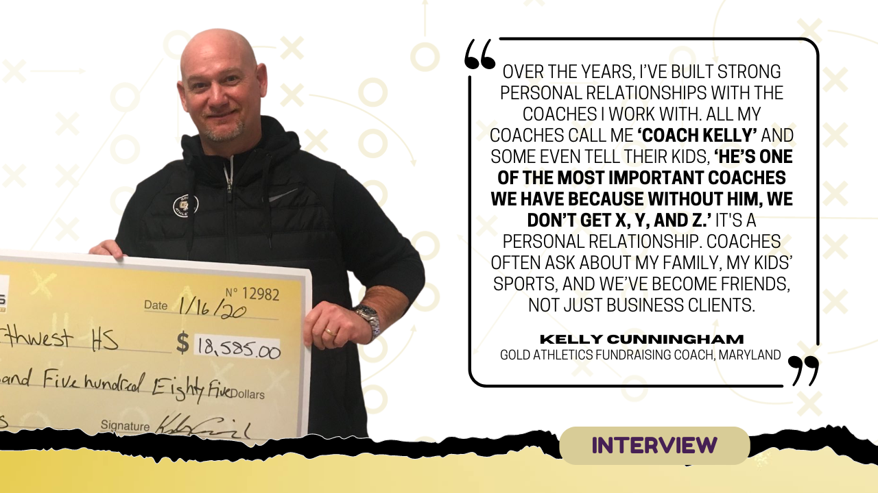 Coach Kelly Cunningham teamed up with Gold Athletics in 2019 but has been in the fundraising industry for over 20 years. He brings decades of experience to Gold Athletics' team of Fundraising Coaches.