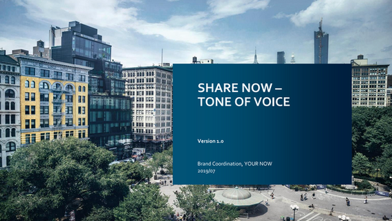 SHARE NOW Tone of Voice