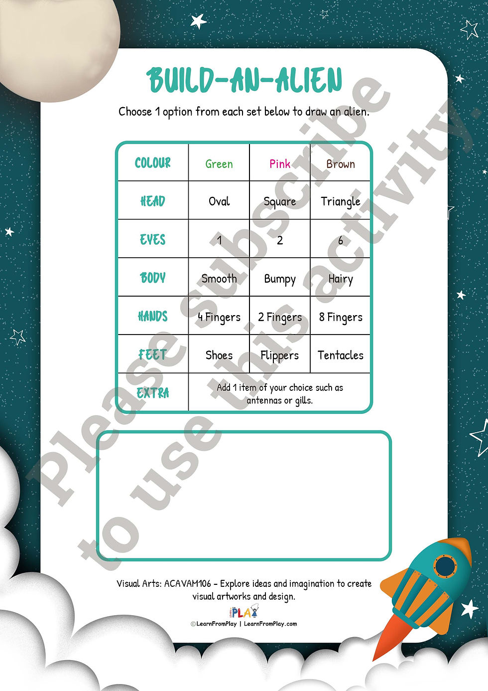 A Trip To The Moon - Build An Alien