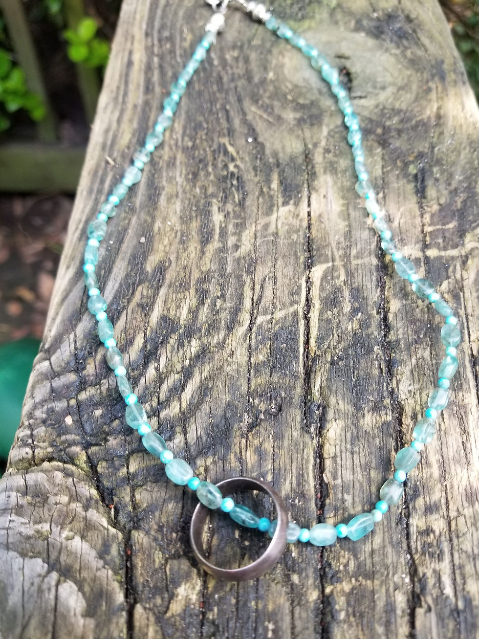 Thumbnail: Blue Topaz. Turquoise Necklace