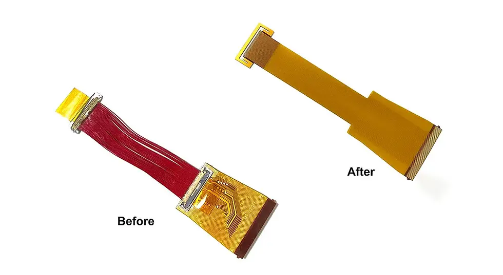 flex PCB replacement of wire harness