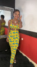 Open back african dress 