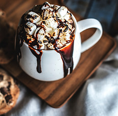 Chocolate caliente con malvavisco