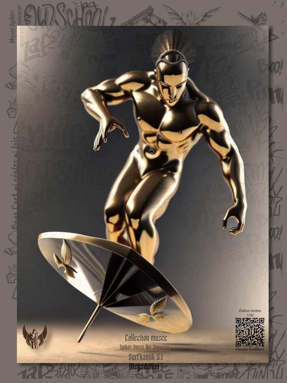 tableau alu brossé interactif surf collection musée spiktri megadeferl