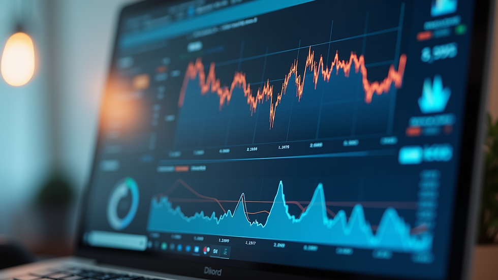 Close-up view of a computer screen showing procurement analytics dashboard
