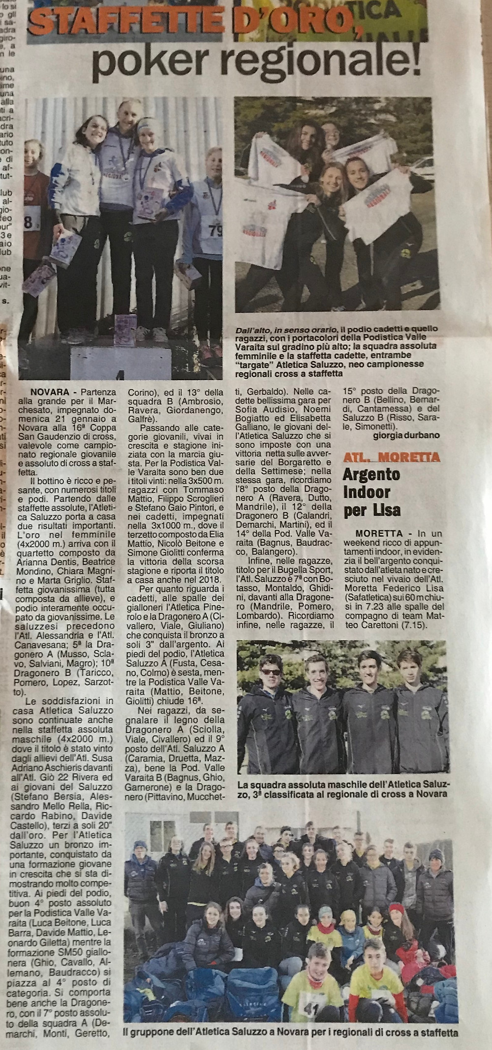 Articolo su Corriere di Saluzzo