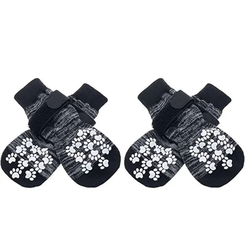 Thumbnail: 4Pcs/set Anti Slip Dog Socks with Straps Traction Control for Indoor on Hardwood
