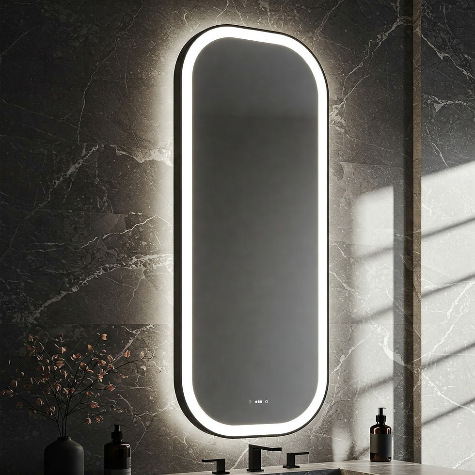 Thumbnail: Rectangle Lighted LED Framed Wall Mirror
