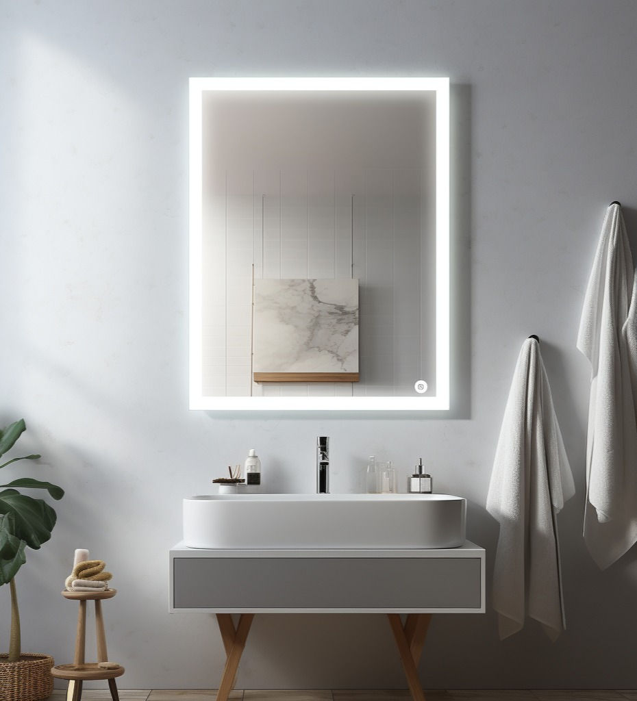 Thumbnail: Square Lighted LED Framed Wall Mirror