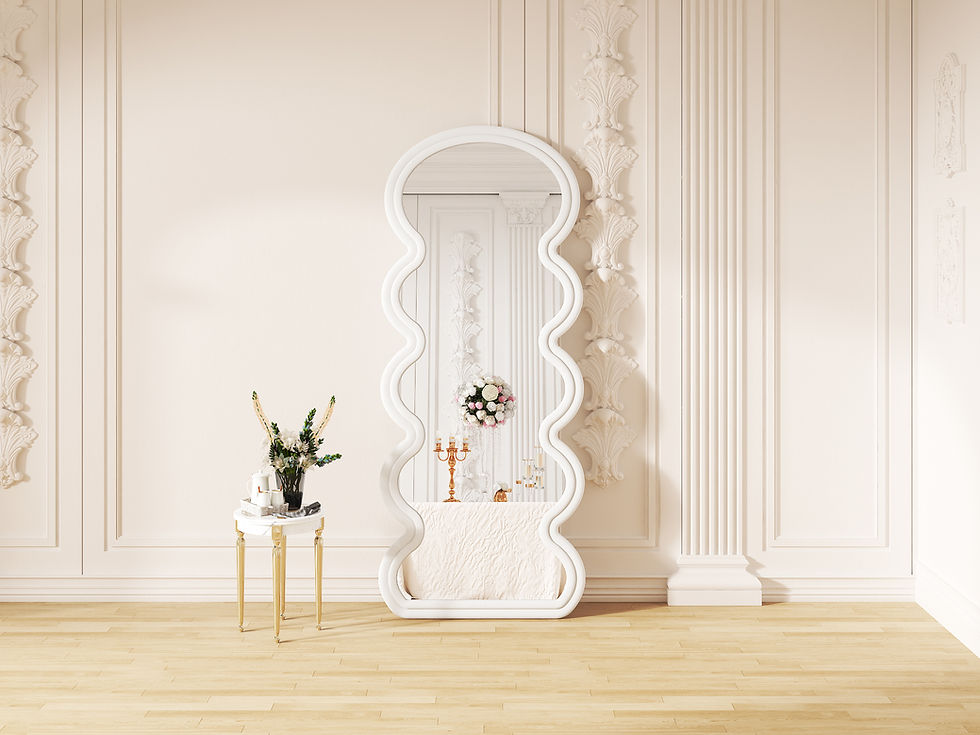 Thumbnail: Unbreakable Wave Velvet - Floor Mirror / Standing Mirror