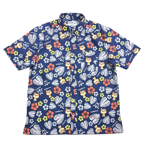 LH-013 LOVE HACHI SHIBUYA × HONOLULU ALOHASHIRT-NAVY | BUSワン