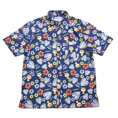 LH-013 LOVE HACHI SHIBUYA × HONOLULU ALOHASHIRT-NAVY | BUSワン