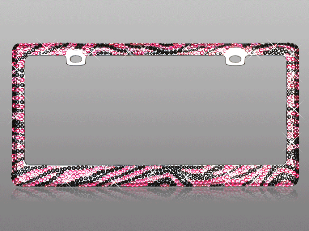 Animal Print - Crystal - Tiger Stripe - Pink & Blk