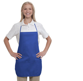 Thumbnail: 7.5 oz. Two Pocket Medium Bib Cotton Twill Aprons