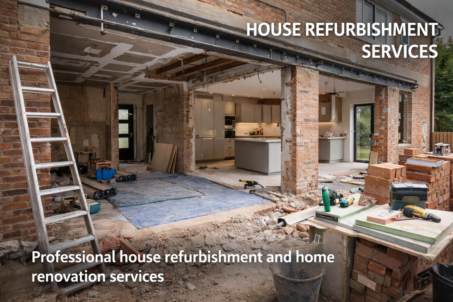 HOUSE REFURBISHMENT SERVICES: Professional home renovation work inside a house.