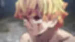 Zenitsu after he received the letter at the end of season 4 of demon slayer