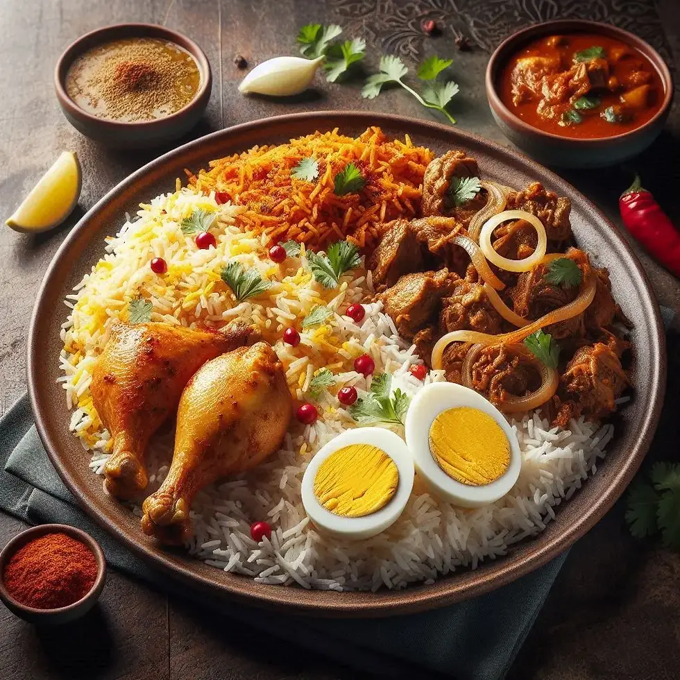 Kolkata Biriyani and Hyderabadi Biriyani