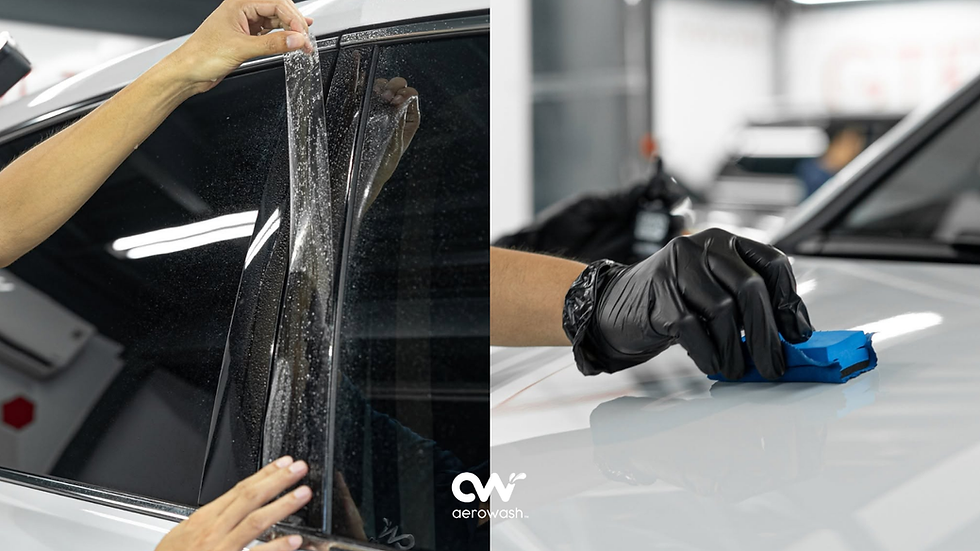 Xe có giá trị cao nên kết hợp dán PPF và phủ Ceramic để đảm bảo hiệu quả bảo vệ xe - Ảnh: Aerowash