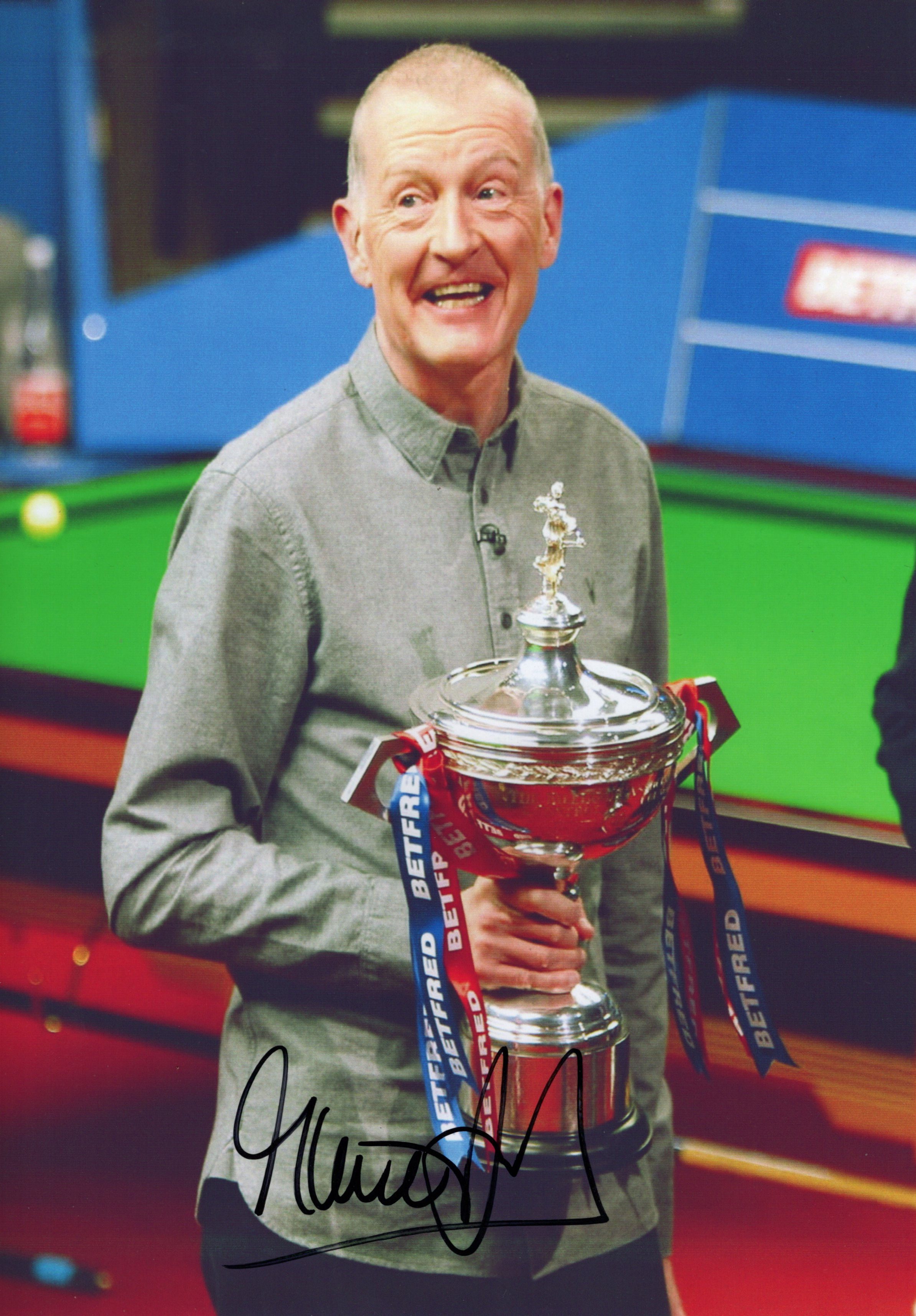Hand signed Steve Davis snooker A4 photo
