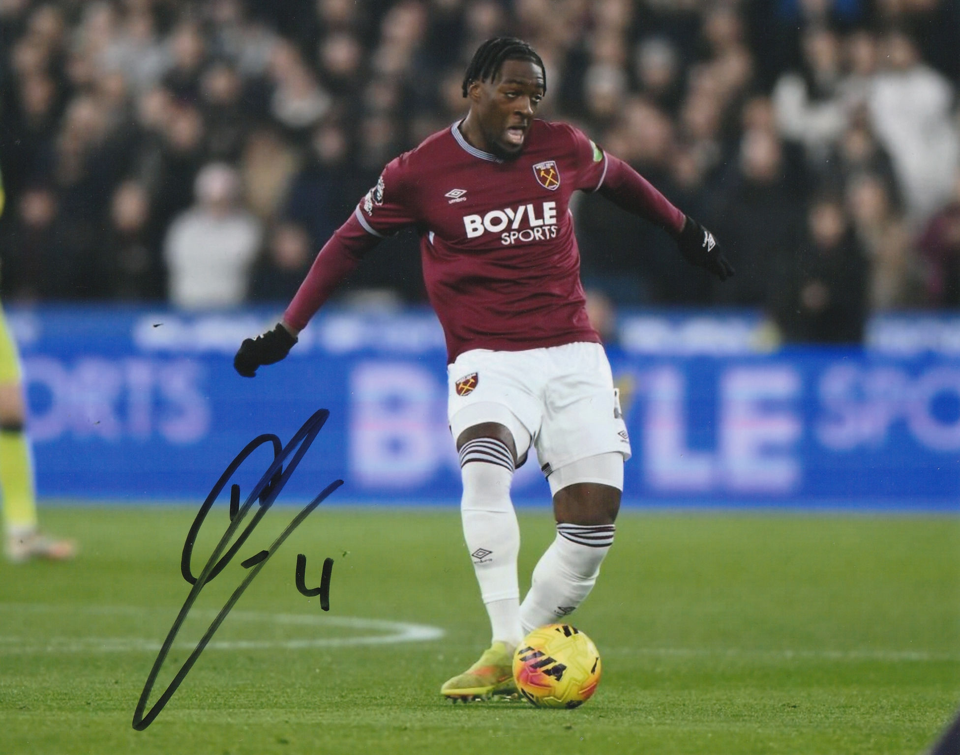 Hand signed Axel Disasi West Ham United 10x8 inch photo