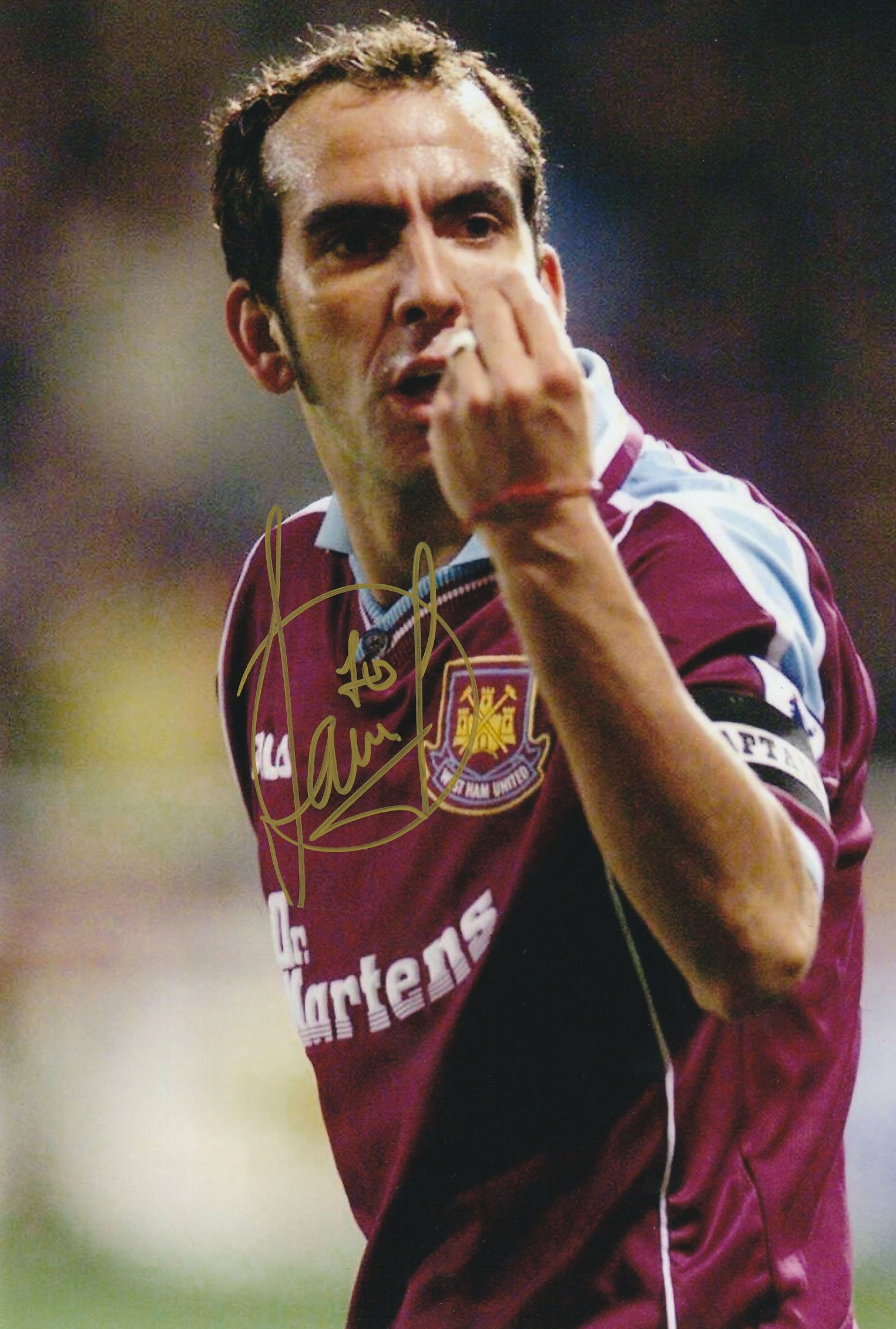 Hand signed Paolo Di Canio West Ham United 12x8 inch photo