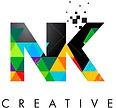76891763-nk-n-k-letter-logo-with-colorfu