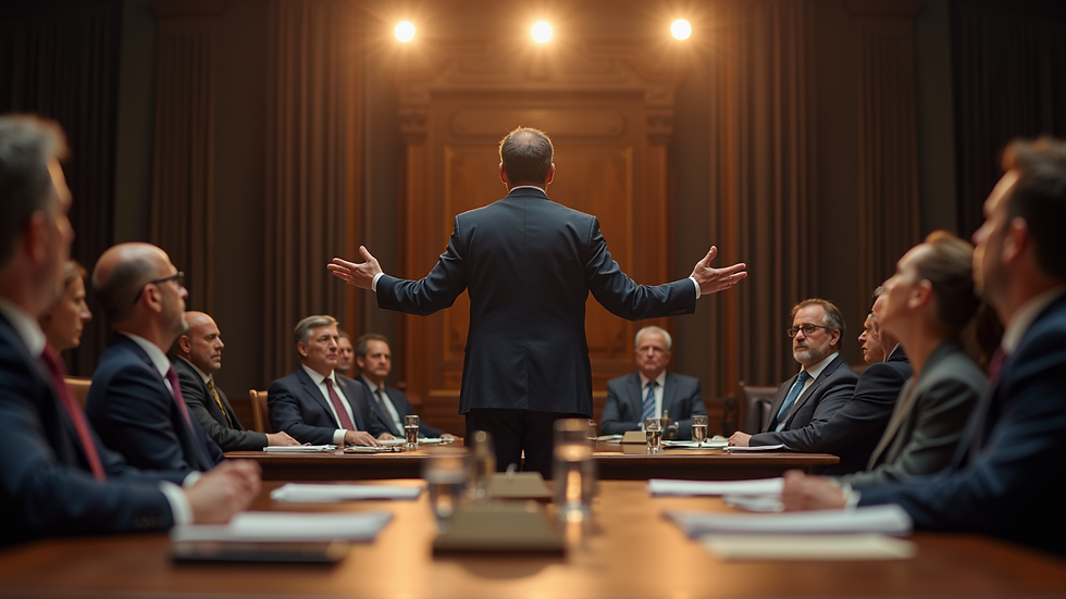 Eye-level view of auctioneer conducting a real estate auction