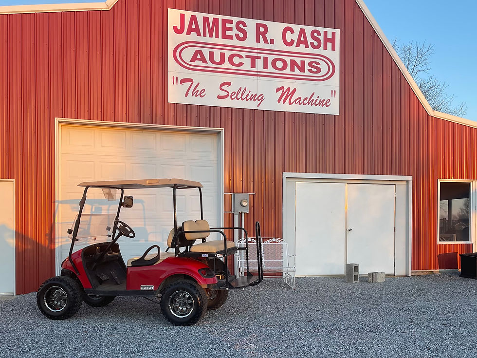 High angle view of bidders raising paddles in a Murfreesboro auction