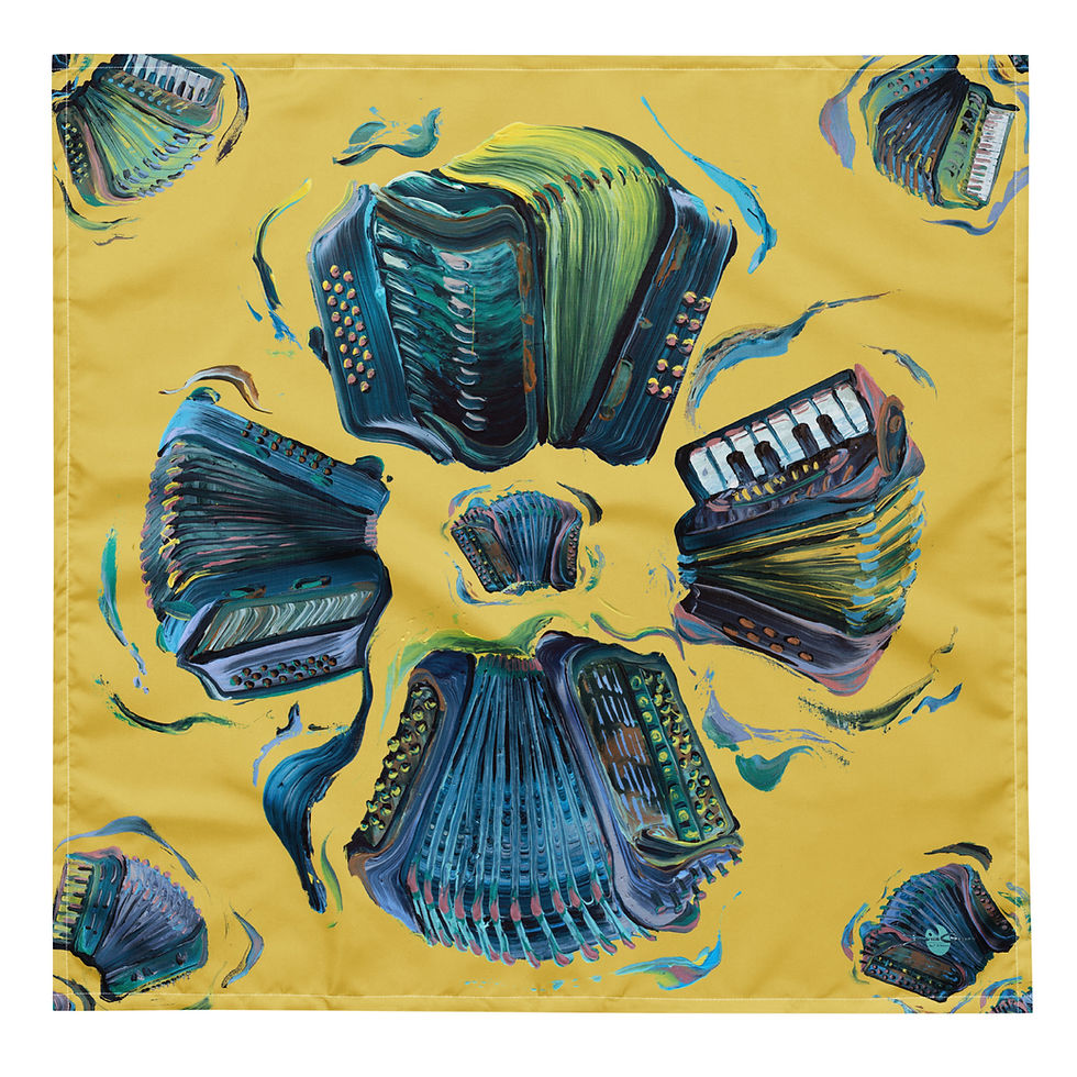 Thumbnail: Yellow Accordion - All-over print bandana
