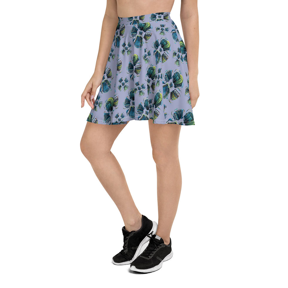 Thumbnail: Yellow Accordion Pattern - Skater Skirt