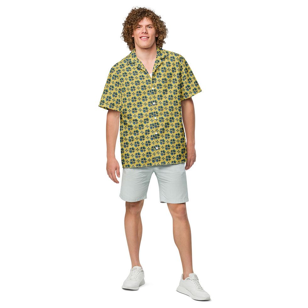 Thumbnail: Unisex button shirt - Accordion Flowers