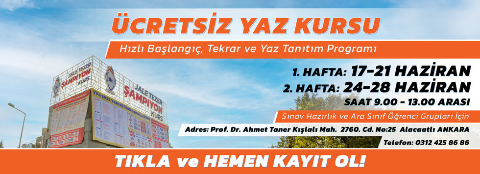 Ücretsiz Yaz Kursu Ön Kayıt Programı – Çayyolu Dora Park