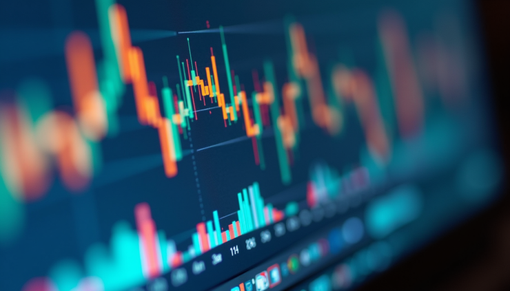 Eye-level view of a detailed dashboard screen showing U.S. global health financing data visualizations